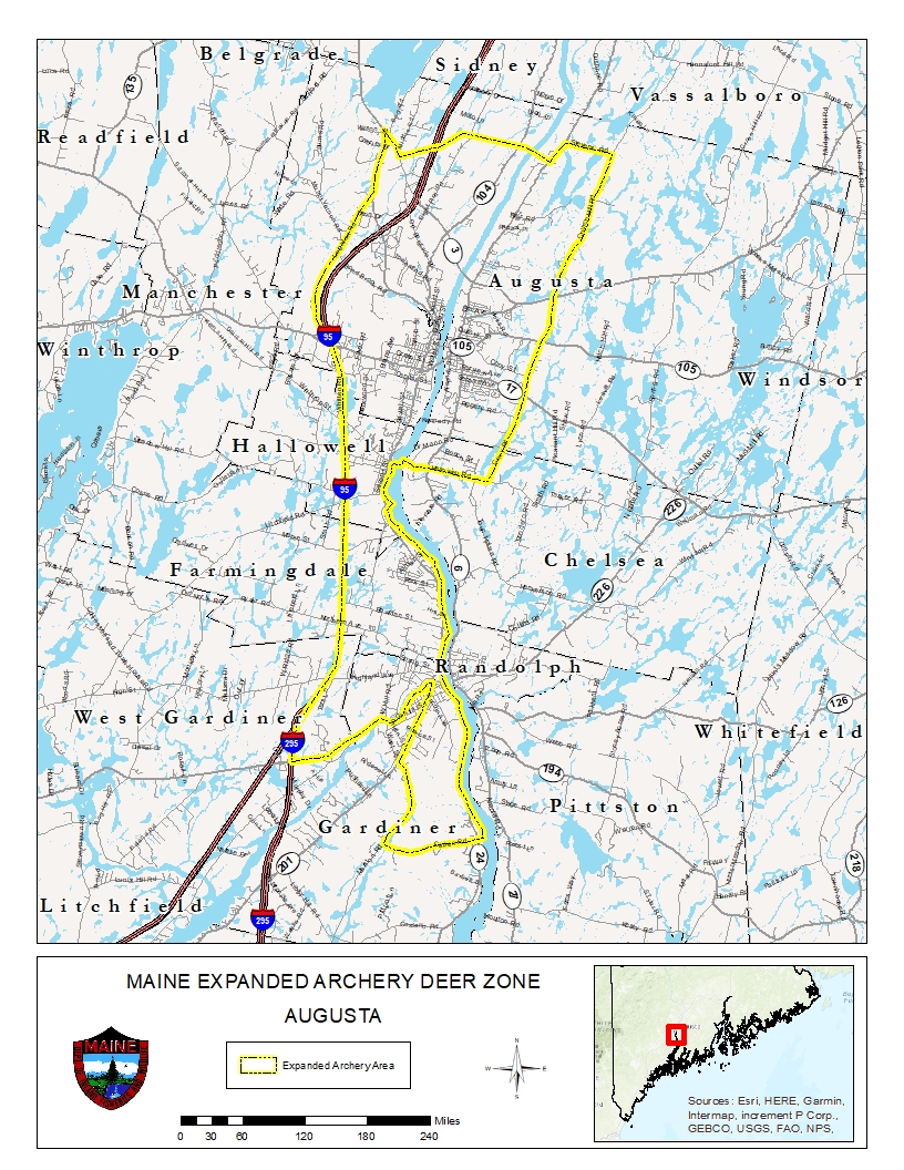 Expanded Archery Map for Augusta Area